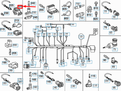 NEW MB SL R129 CAMSHAFT POSITION SENDER PIN BUSHING HOUSING A2105408081 ORIGINAL