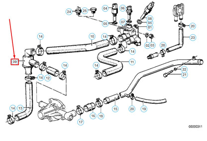 NEW BMW 3 E30 ENGINE COOLANT THERMOSTAT 11531253249 1253249 ORIGINAL