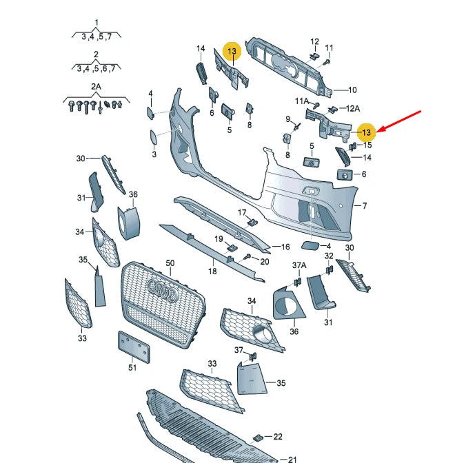 NEW AUDI RS6 C7 FRONT BUMPER LEFT CLOSING ELEMENT 4G0807095E ORIGINAL