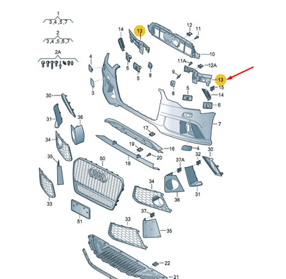 NEW AUDI RS6 C7 FRONT BUMPER LEFT CLOSING ELEMENT 4G0807095E ORIGINAL