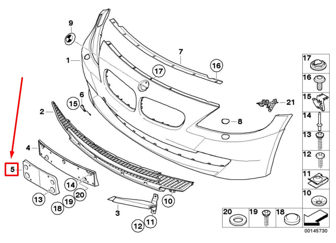 NEW BMW Z4 COUPE E86 FRONT LICENSE PLATE BRACKET 51117158838 7158838 ORIGINAL