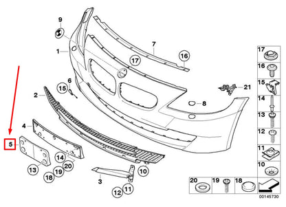 NEW BMW Z4 COUPE E86 FRONT LICENSE PLATE BRACKET 51117158838 7158838 ORIGINAL