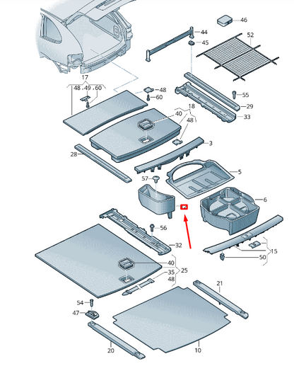 new vw touareg 7p mk2 luggage compartment stowage box 7p6863220a original