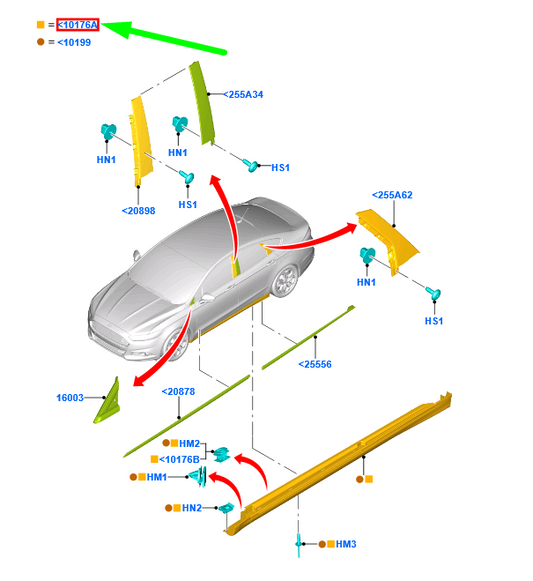 new ford mondeo mk5 left side sideskirt rocker panel moulding 2205432 original