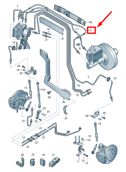 new audi a3 sportback 8p brake line lhd 8p1614740a original