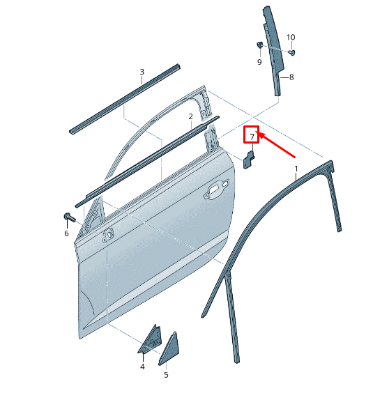 new audi q2 ga front right door seal 81a867382 original