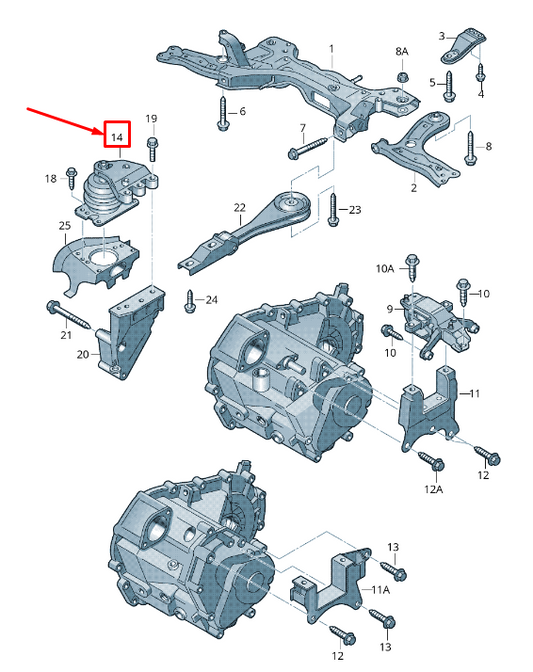 new audi a1 mk1 right engine mounting lhd 6r0199167s original