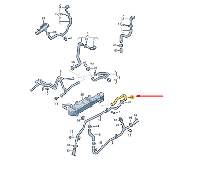 NEW VOLKSWAGEN BEETLE A5 COOLANT HOSE 1K0121051AT ORIGINAL