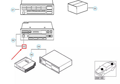 NEW BMW 3 E30 RADIO BUTTON 65126907821 6907821 ORIGINAL