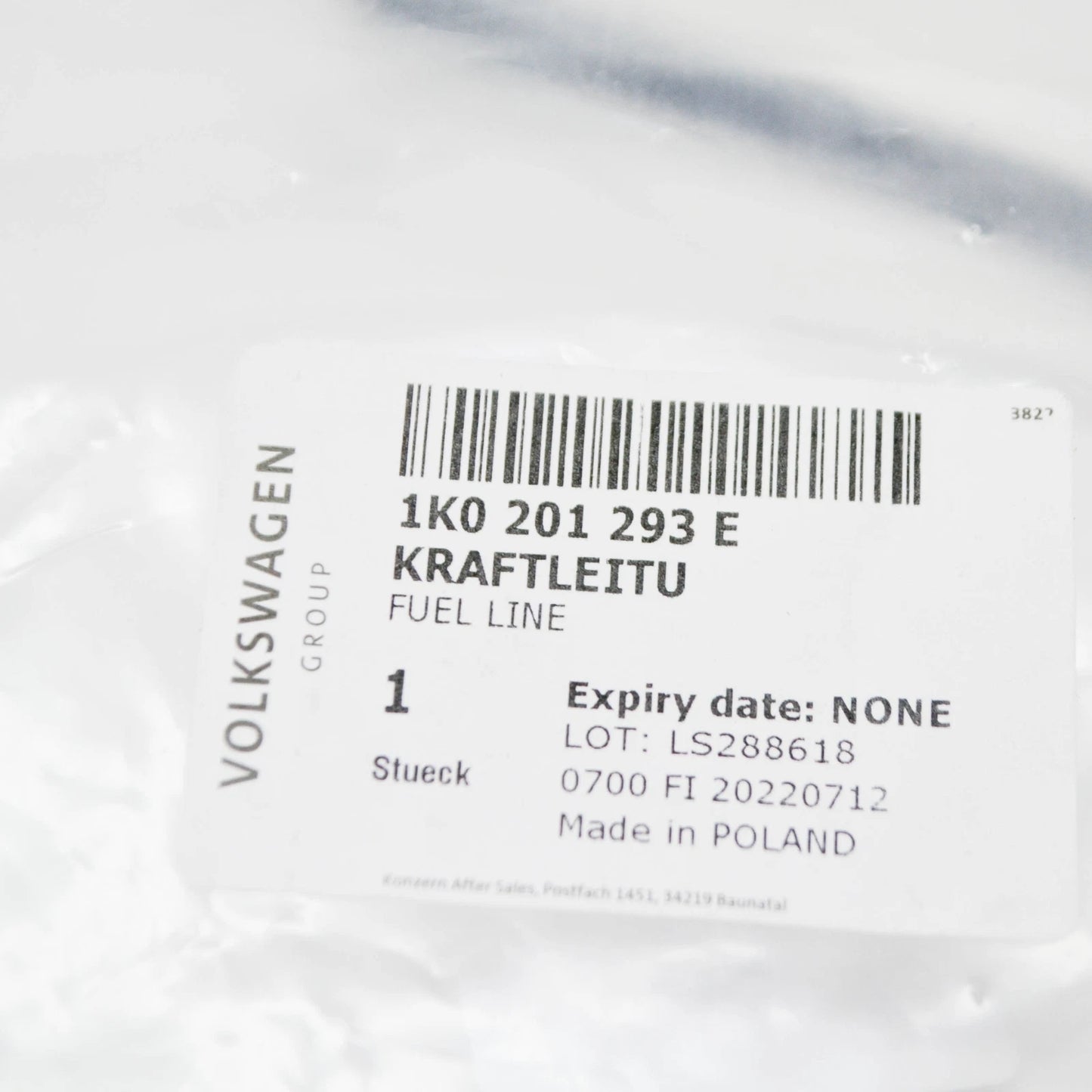 NEW AUDI A3 8P FUEL TANK FEED LINE 1K0201293E