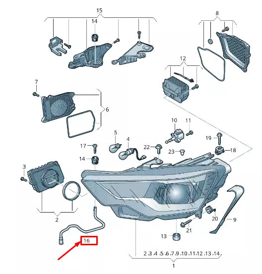 NEW AUDI A6 4A C8 LEFT HEADLIGHT HOUSING VENT HOSE 4K0941717