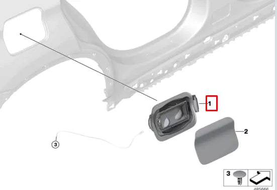 NEW BMW X1 F48 FUEL FILLER HOUSING COVER POT 51177359171 7359171 ORIGINAL