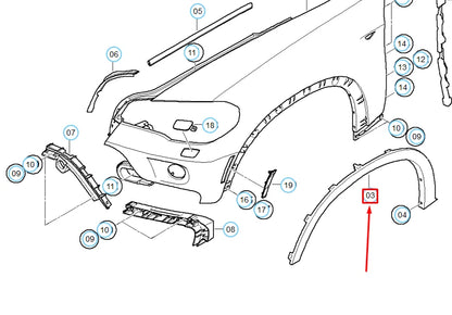 NEW BMW X5 E70 FRONT LEFT WHEEL ARCH COVER 51777158427 7158427 ORIGINAL