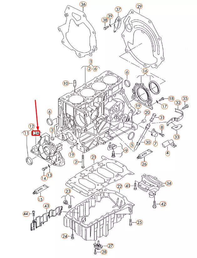 NEW AUDI A1 8X FRONT CRANKSHAFT SEALING FLANGE 06D103153C ORIGINAL