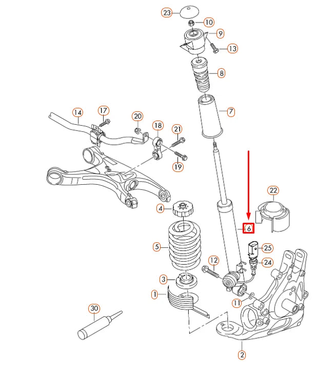 NEW AUDI A6 C7 REAR GAS SHOCK ABSORBER 4G5513035C ORIGINAL