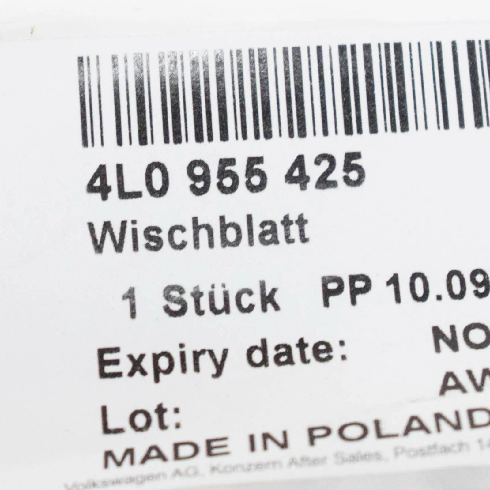 NEW AUDI Q7 4L REAR WINDSHIELD WIPER BLADE 4L0955425 ORIGINAL