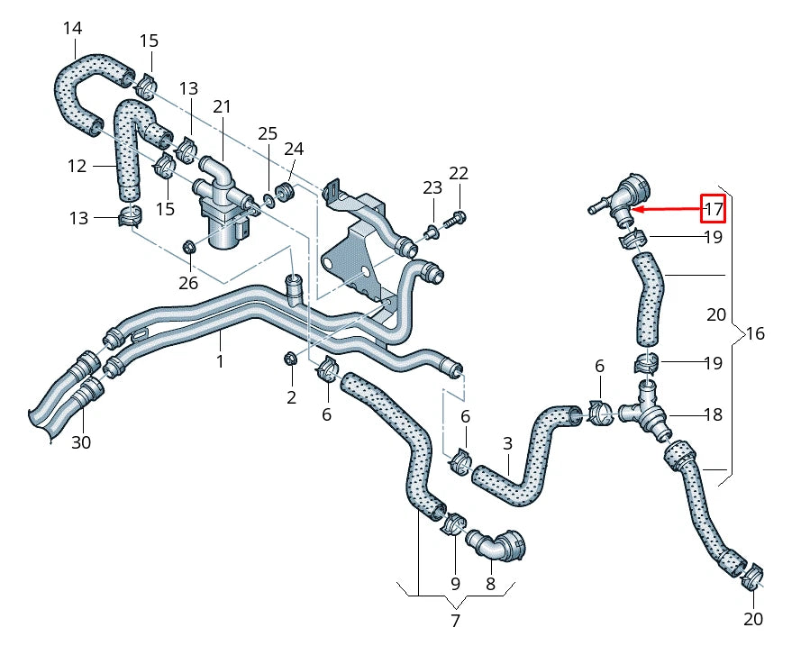 NEW VOLKSWAGEN ATLAS CA1 COOLING QUICK ACTING COUPLE 3QF122291A