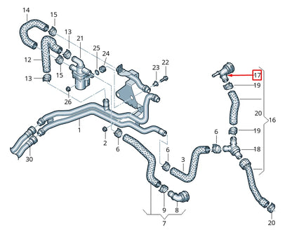 NEW VOLKSWAGEN ATLAS CA1 COOLING QUICK ACTING COUPLE 3QF122291A