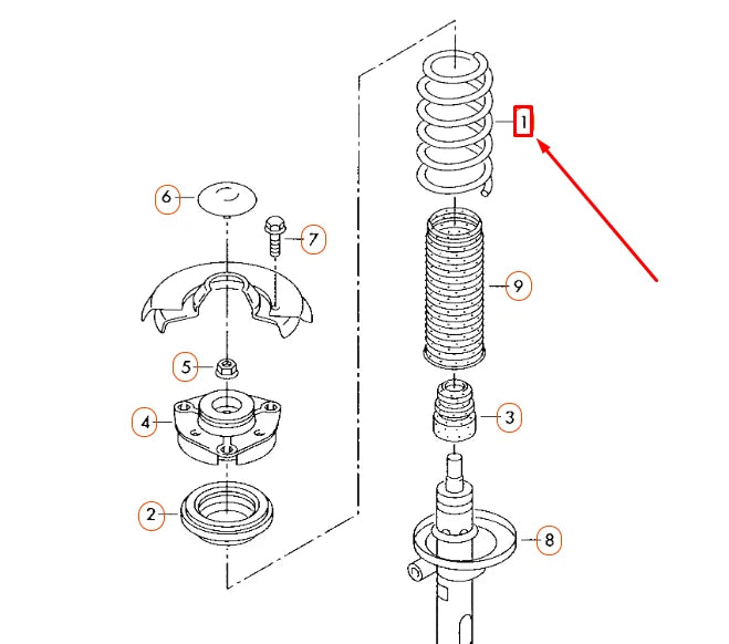 NEW AUDI A3 8P FRONT COIL SPRING 1K0411105DK