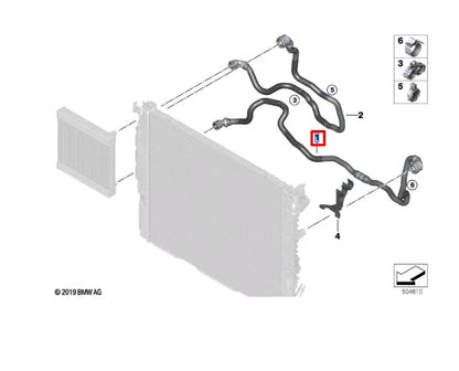NEW BMW 5 G30 LEFT LOWER WATER COOLANT RADIATOR HOSE 17128602633 ORIGINAL