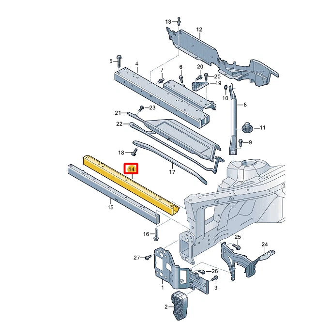 NEW AUDI E-TRON SPORTBACK GEA FRONT BODYWORK CROSS PANEL 4KE805341A ORIGINAL