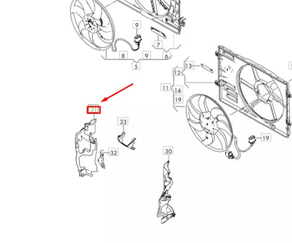 NEW AUDI Q2 RADIATOR FAN RIGHT AIR GUIDE 81A121284B ORIGINAL