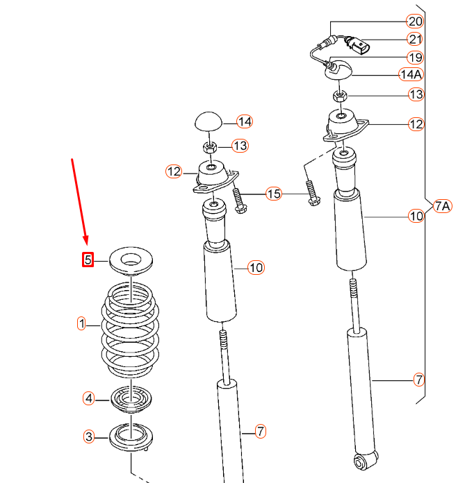 NEW AUDI A3 8V REAR COIL SPRING UPPER UNDERLAY INSULATOR 8J0512149 ORIGINAL
