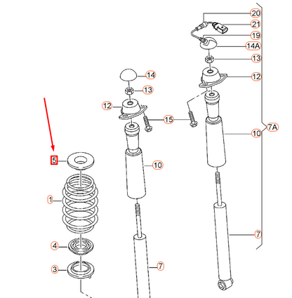 NEW AUDI A3 8V REAR COIL SPRING UPPER UNDERLAY INSULATOR 8J0512149 ORIGINAL
