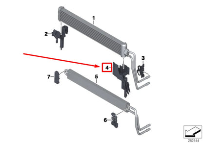 NEW BMW 6 F06 LEFT TRANS COOLER MOUNT BRACKET 14594793 17217844265 ORIGINAL