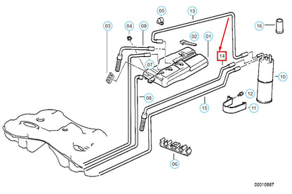 NEW BMW 7 E38 FUEL VENT PIPE 16131184554 1184554 ORIGINAL