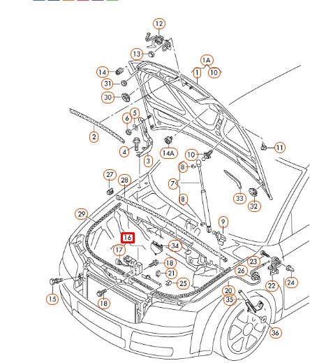 NEW AUDI A4 B5 FRONT BONNET HOOD LID LOCK 8E0823509D