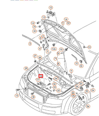 NEW AUDI A4 B5 FRONT BONNET HOOD LID LOCK 8E0823509D