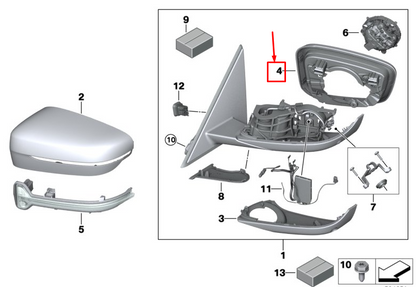 new bmw 3 g20 right mirror supporting ring 51167498194 original