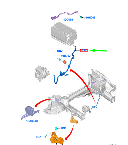new ford kuga mk2 c520 battery starter wire loom harness 1870725 original