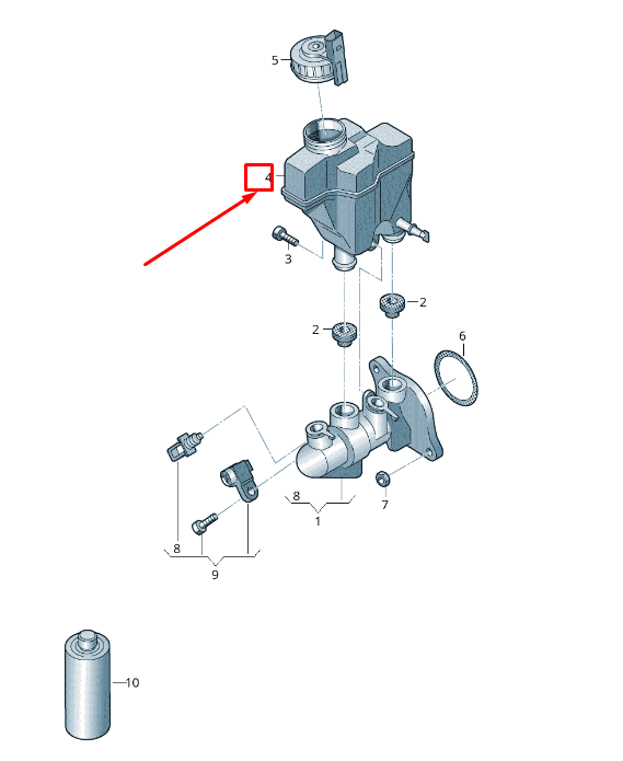 new vw sharan 7n brake fluid reservoir rhd 5n0698137a original