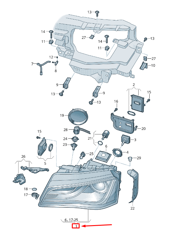 new audi a8 4h front right headlight rhd 4h0941030n original