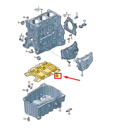 new vw polo aw engine oil sump surge lock 04c103623a original