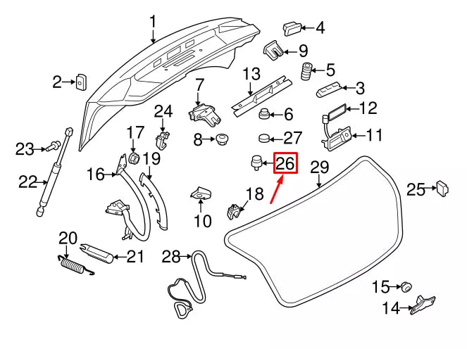 NEW AUDI A3 SPORTBACK 8P REAR DECK LID STOP BUFFER 8P3827249A01C ORIGINAL