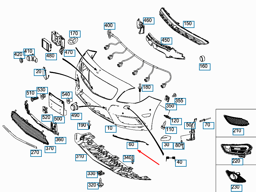 NEW MERCEDES-BENZ CLA COUPE C117 FRONT BUMPER RIGHT TRIM A1178851422 ORIGINAL