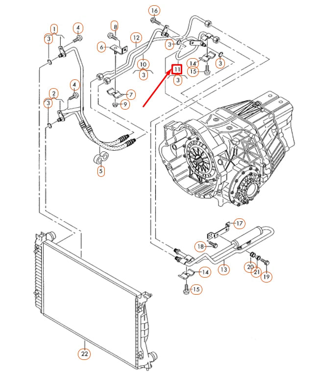 NEW AUDI A4 B7 GEARBOX OIL PRESSURE LINE 8E0317817H