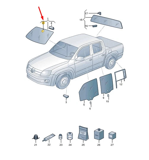 NEW VW AMAROK INTERIOR MIRROR RETAINING PLATE 6N0845543 ORIGINAL