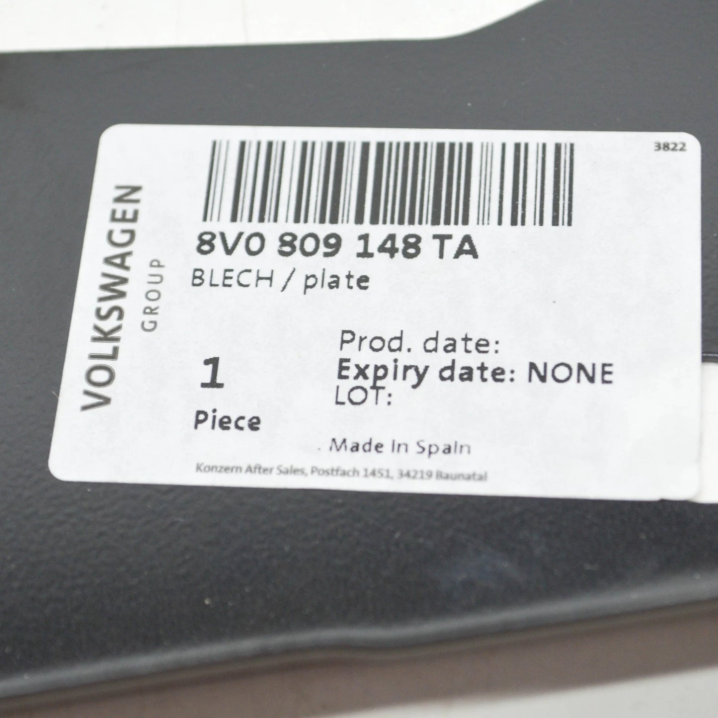 NEW AUDI A3 8V RIGHT INNER A-PILLAR CONNECTING PLATE 8V0809148TA