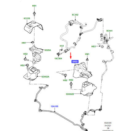 new land rover range rover velar l560 left side engine bracket lr169953 original