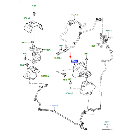 new land rover range rover velar l560 left side engine bracket lr169953 original