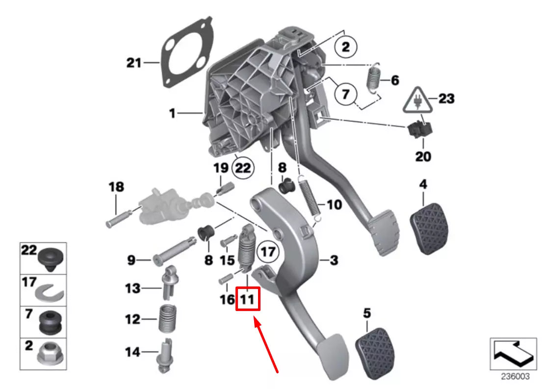 NEW BMW 3 E90 CLUTCH PEDAL COMPRESSION SPRING 6769442 35006769442 ORIGINAL