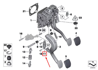 NEW BMW 3 E90 CLUTCH PEDAL COMPRESSION SPRING 6769442 35006769442 ORIGINAL