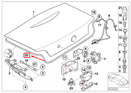 NEW BMW Z4 ROADSTER E85 TRUNK LID GASKET 7016194 51717016194 ORIGINAL