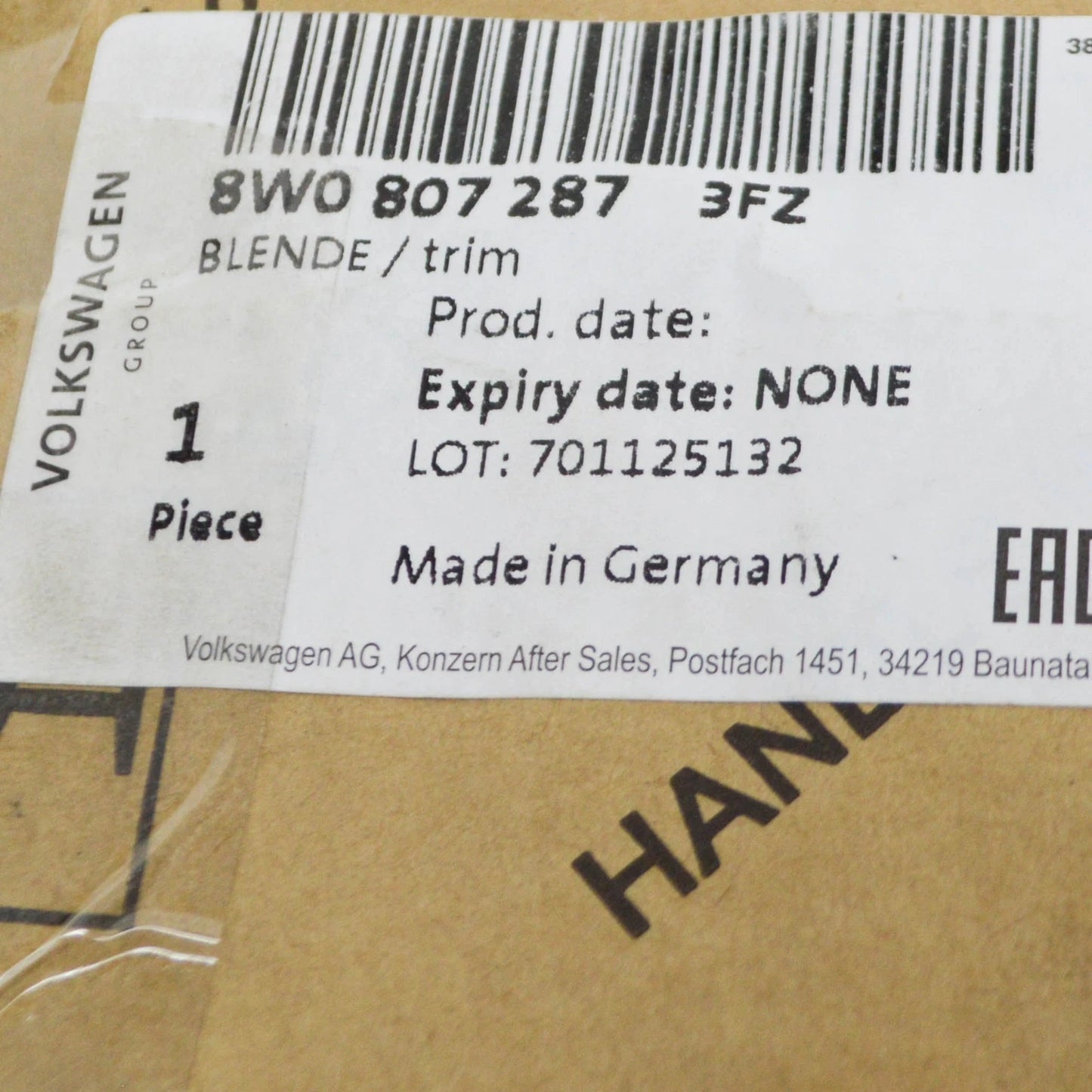 NEW AUDI A4 AVANT B9 RADIATOR GRILLE TRIM 8W08072873FZ 8W0807287 3FZ ORIGINAL