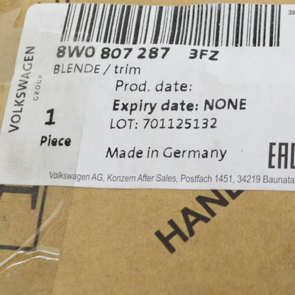 NEW AUDI A4 AVANT B9 RADIATOR GRILLE TRIM 8W08072873FZ 8W0807287 3FZ ORIGINAL