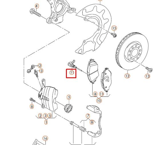 NEW AUDI A3 8V FRONT BRAKE PAD WEAR SENSOR 8V0615437 ORIGINAL